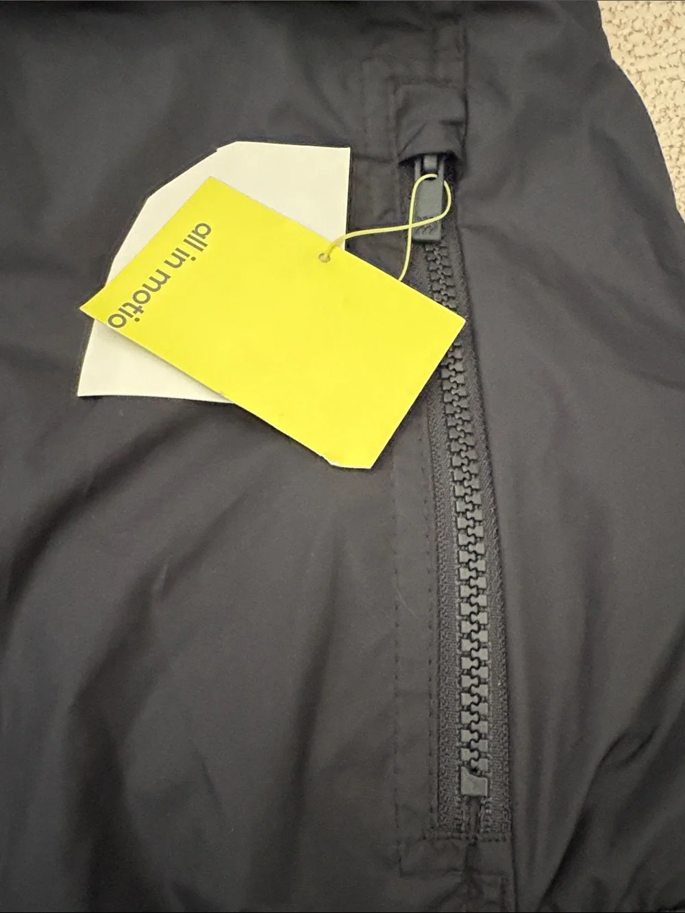 NWT all in motion Boys Black Hooded Water-Resistant Lined Windbreaker size 8